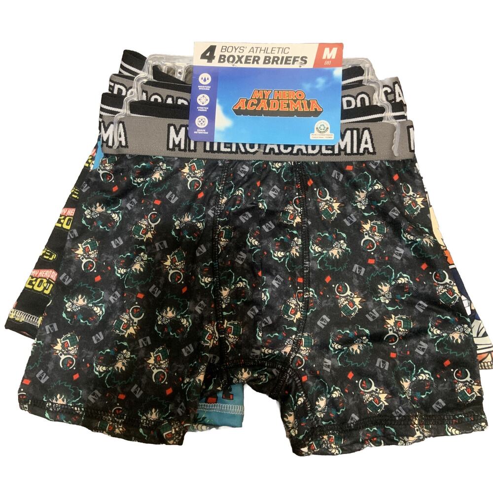 my hero academia Boys Athletic Boxer Briefs 4 Pack Sz M (8)